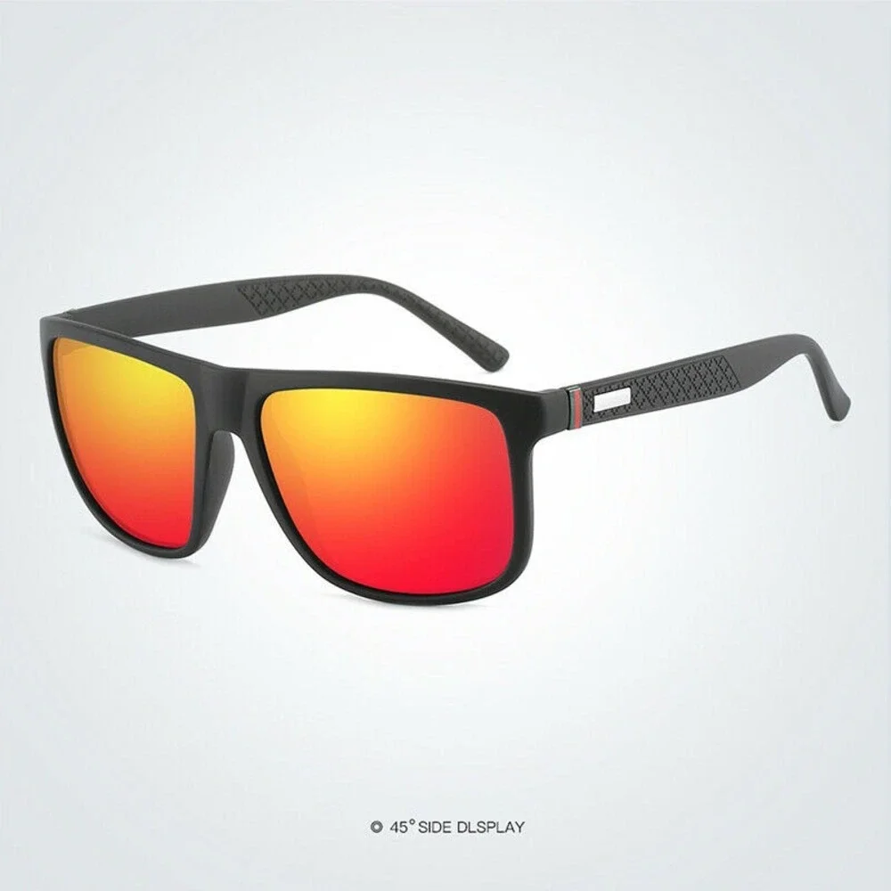 Women‎ Black Red Mirror Lens Square Frame Sport Sunglasses Modern Casual Outfit